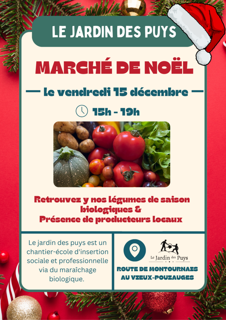 affiche marché de Noël du Jardin des Puys